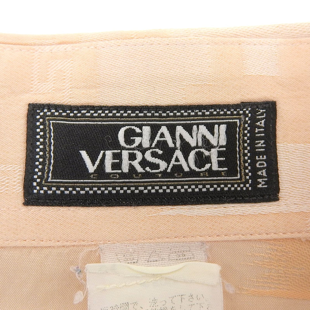 Great Gianni Versace Long sleeve shirt Vintage All-over Pattern salmon pink 48