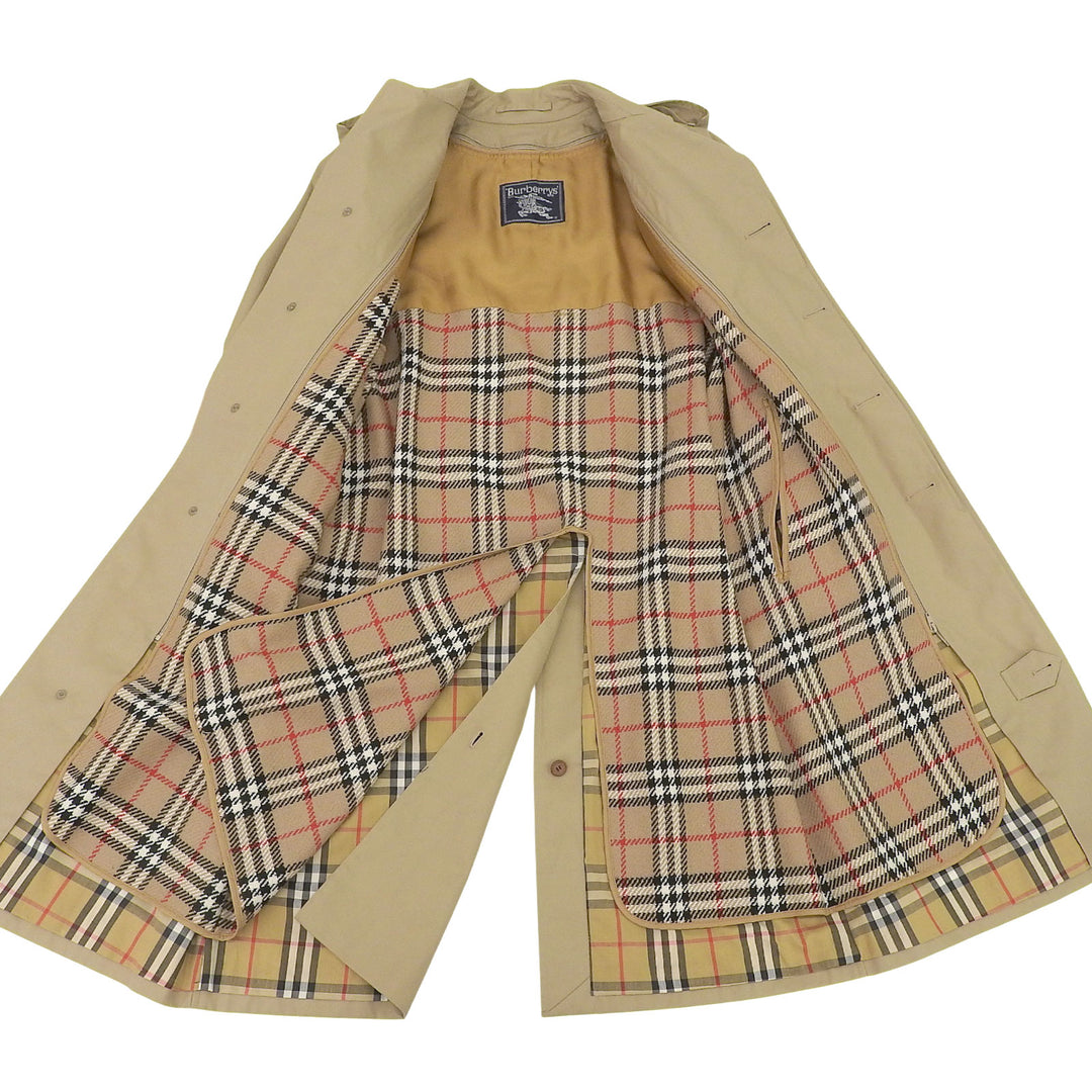 Great Burberrys trench coat construction, Nova check pattern lining, 2-way liner
