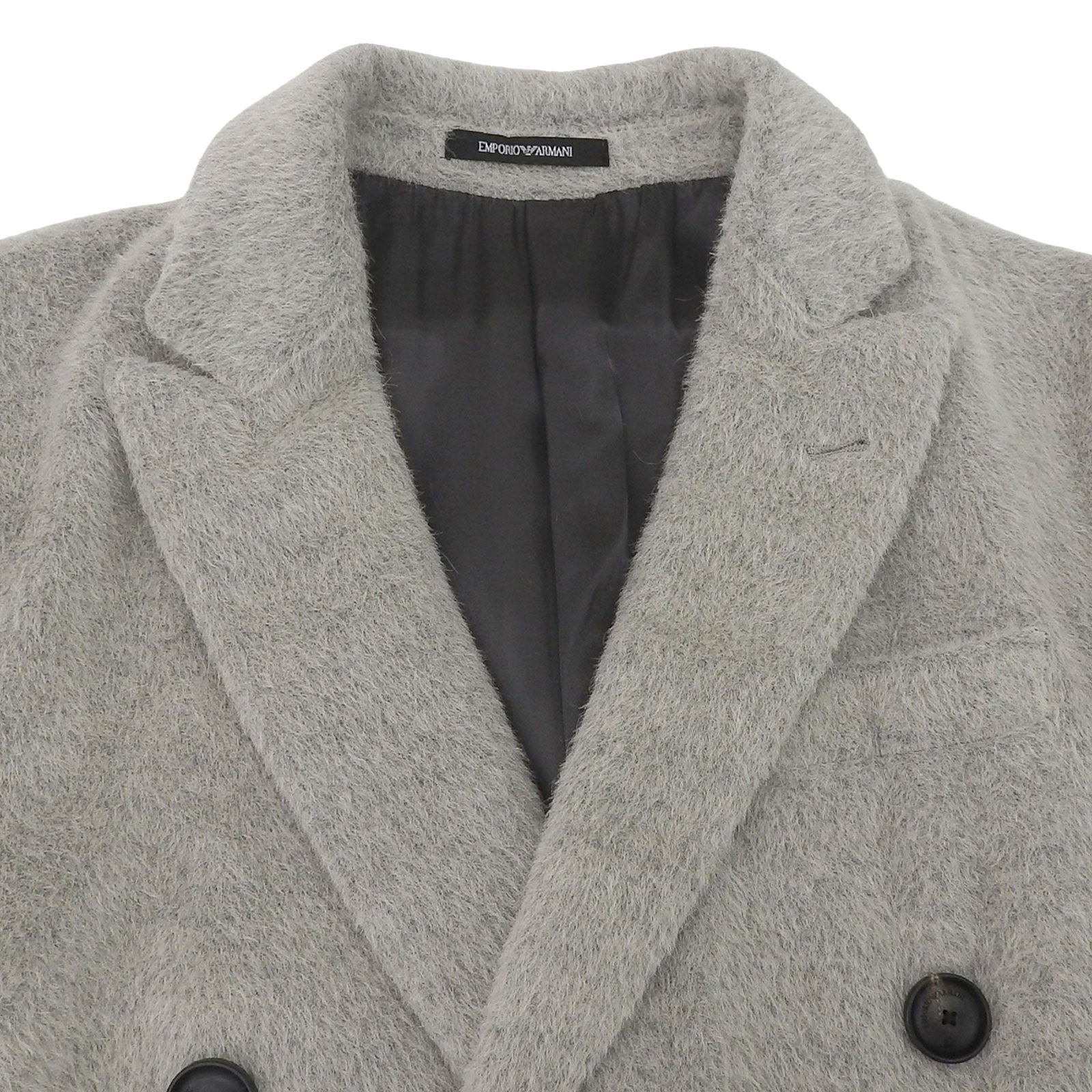 Excellent EMPORIO ARMANI Double chester coat gray alpaca mens 46