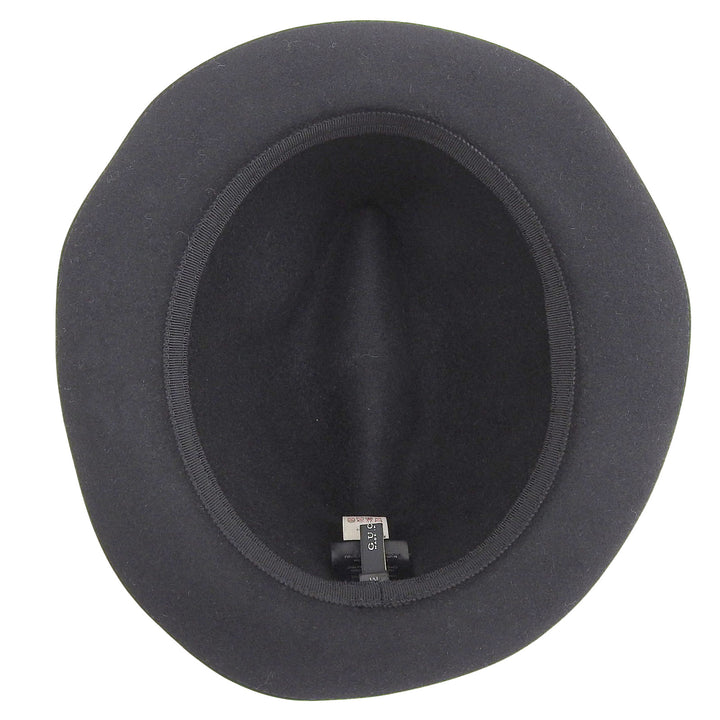 Excellent GUCCI hat 100% Felt Leather Foldover black Rabbit mens M
