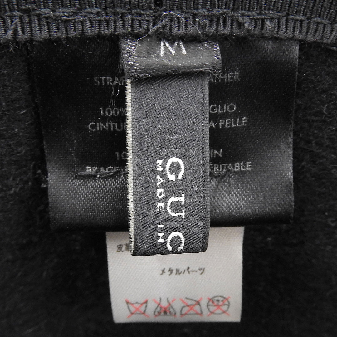 Excellent GUCCI hat 100% Felt Leather Foldover black Rabbit mens M