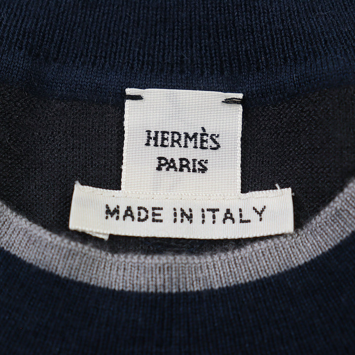 Pristine HERMES knit Harness of the court Short sleeve cashmere Women 36