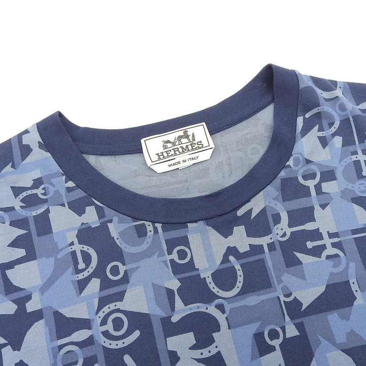 Excellent HERMES Short sleeve T-shirt Horse print short sleeve cotton L