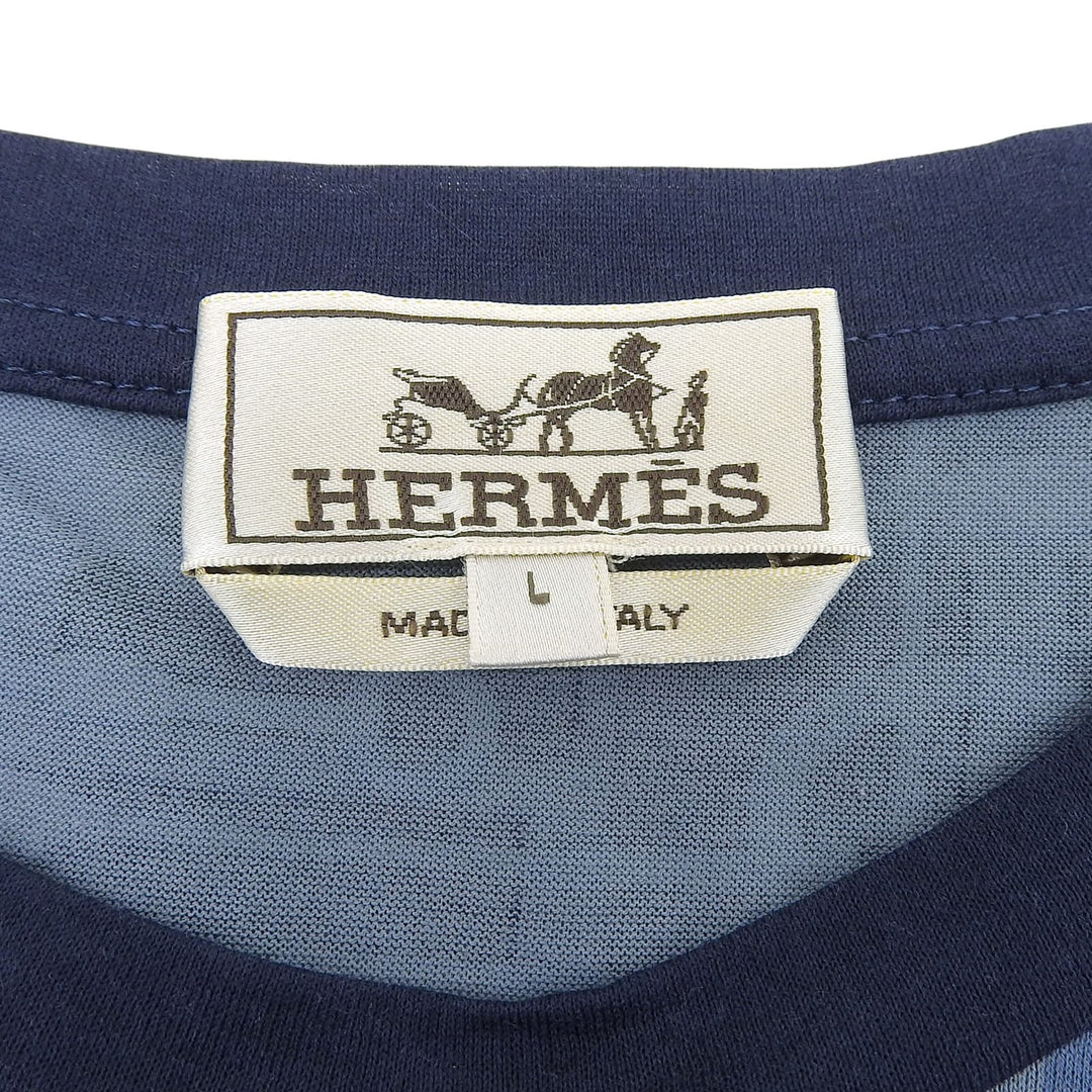 Excellent HERMES Short sleeve T-shirt Horse print short sleeve cotton L