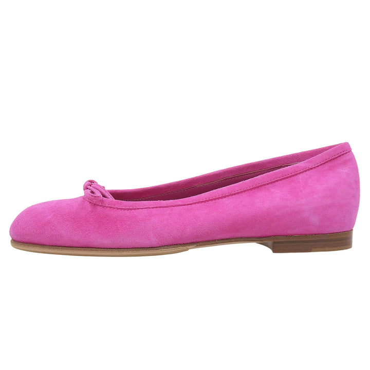 素晴らしい MANOLO BLAHNIK バレエシューズ VERALLI ピンク スエードレザー レディース 36.5