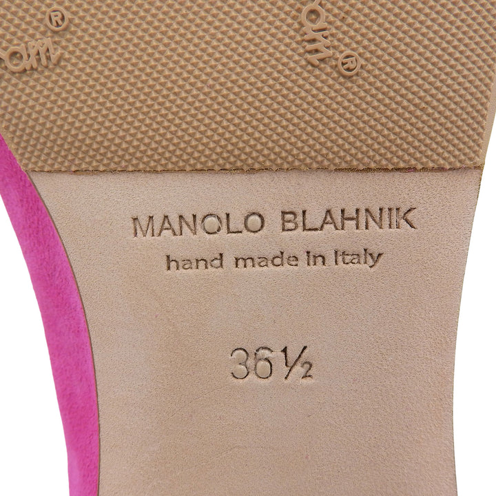 素晴らしい MANOLO BLAHNIK バレエシューズ VERALLI ピンク スエードレザー レディース 36.5