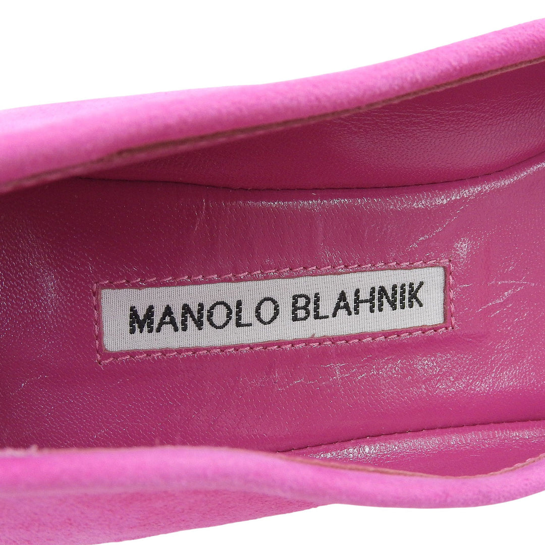 素晴らしい MANOLO BLAHNIK バレエシューズ VERALLI ピンク スエードレザー レディース 36.5