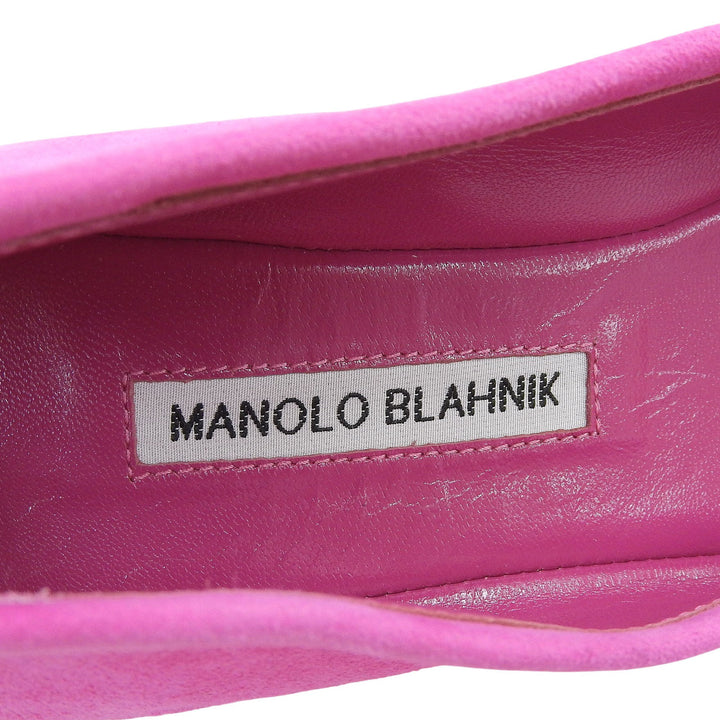 素晴らしい MANOLO BLAHNIK バレエシューズ VERALLI ピンク スエードレザー レディース 36.5