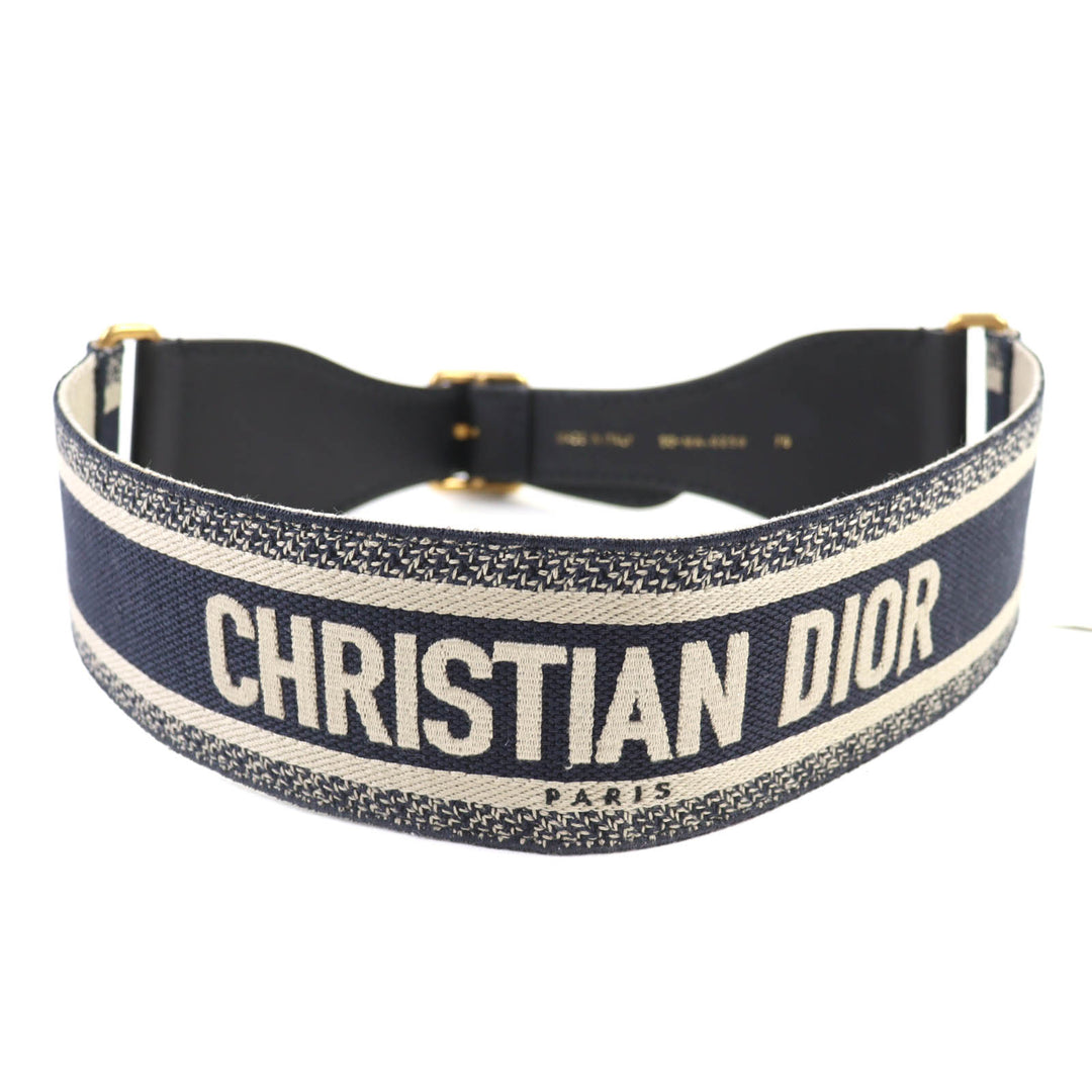 Pristine Christian Dior belt leather combination Navy Ivory Black B0001CBTE