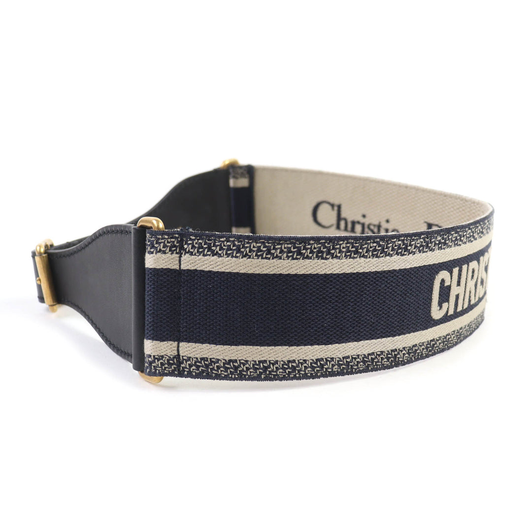 Pristine Christian Dior belt leather combination Navy Ivory Black B0001CBTE