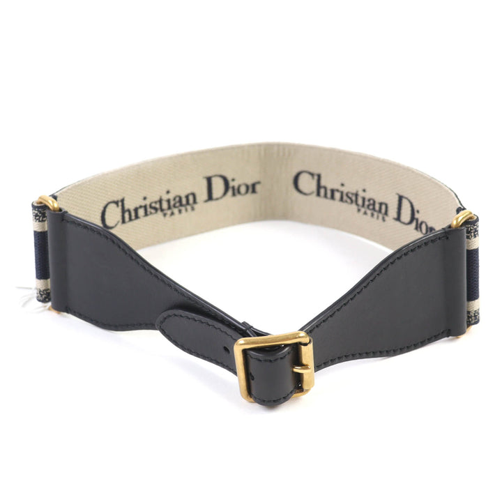 Pristine Christian Dior belt leather combination Navy Ivory Black B0001CBTE