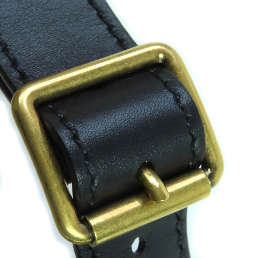Pristine Christian Dior belt leather combination Navy Ivory Black B0001CBTE