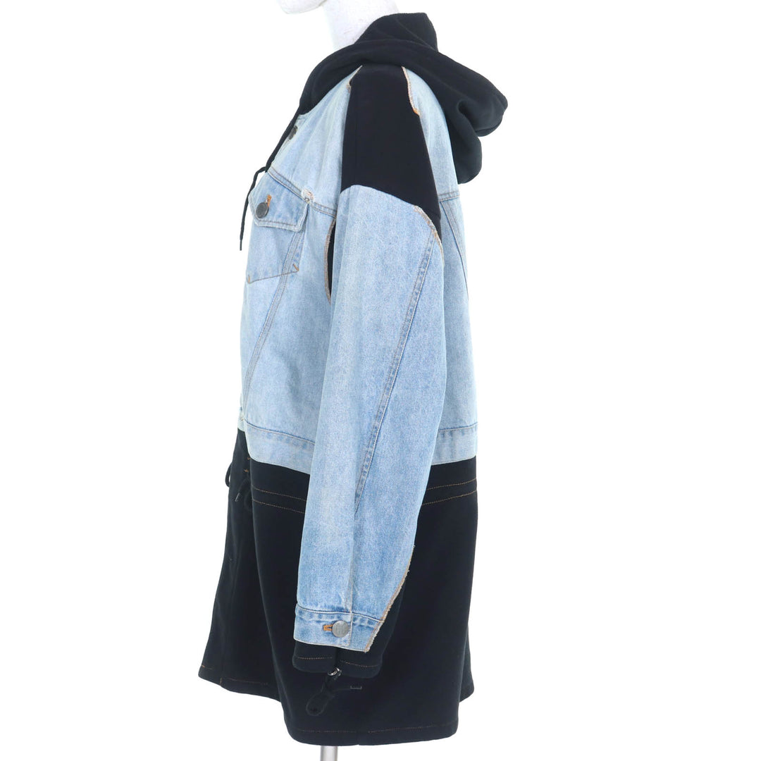 非常に良い GAULTIER JEAN'S デニムジャケット インディゴブラック ポリエステル レディース 40