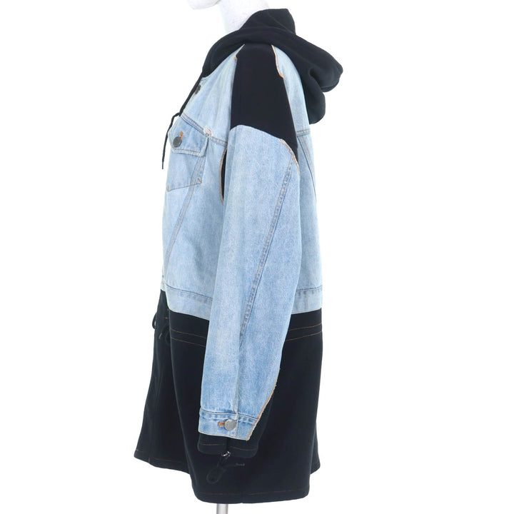 非常に良い GAULTIER JEAN'S デニムジャケット インディゴブラック ポリエステル レディース 40