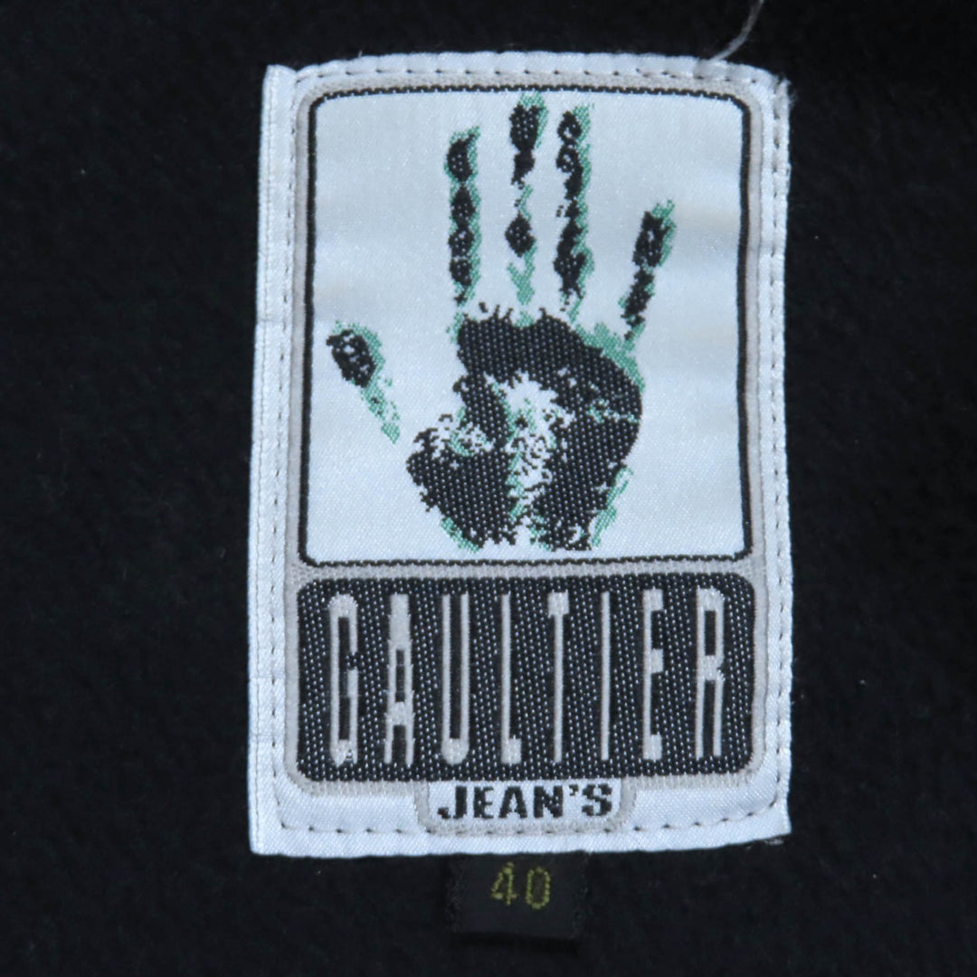 非常に良い GAULTIER JEAN'S デニムジャケット インディゴブラック ポリエステル レディース 40