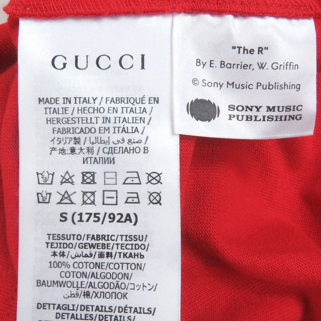 新品 GUCCI Tシャツ 100周年記念Tシャツ レッド コットン メンズ S 655459