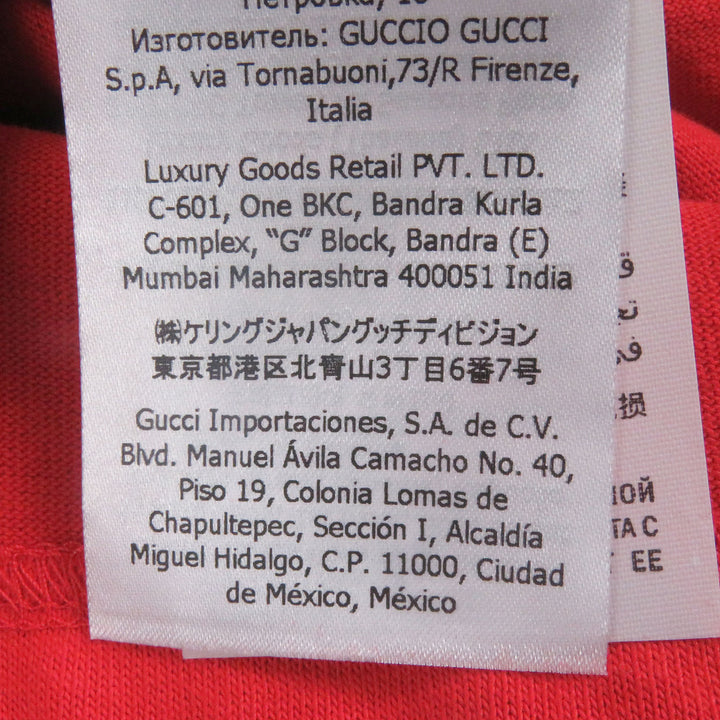 新品 GUCCI Tシャツ 100周年記念Tシャツ レッド コットン メンズ S 655459
