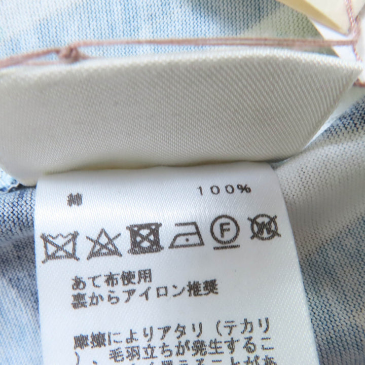 Pristine HERMES Short sleeve T-shirt T-shirt White blue system cotton Women 34