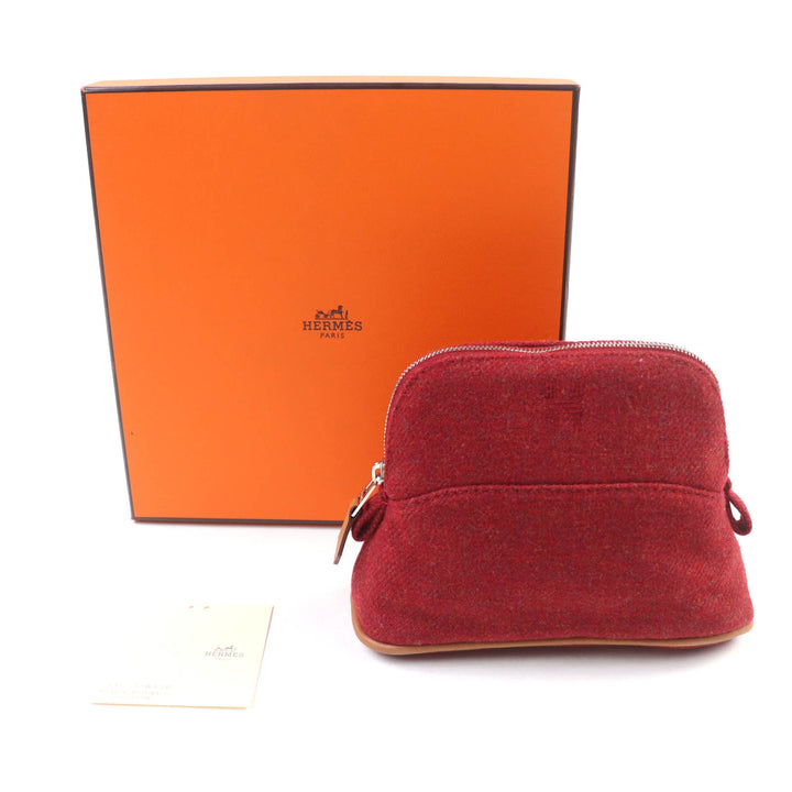 新品 HERMES ボリード ポーチ ミニ ミニレザー コスメポーチ ミニ ウール レディース