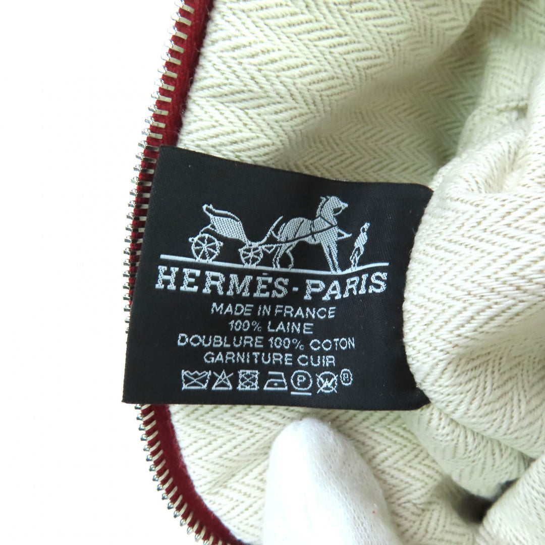 新品 HERMES ボリード ポーチ ミニ ミニレザー コスメポーチ ミニ ウール レディース