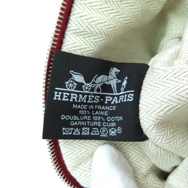 新品 HERMES ボリード ポーチ ミニ ミニレザー コスメポーチ ミニ ウール レディース