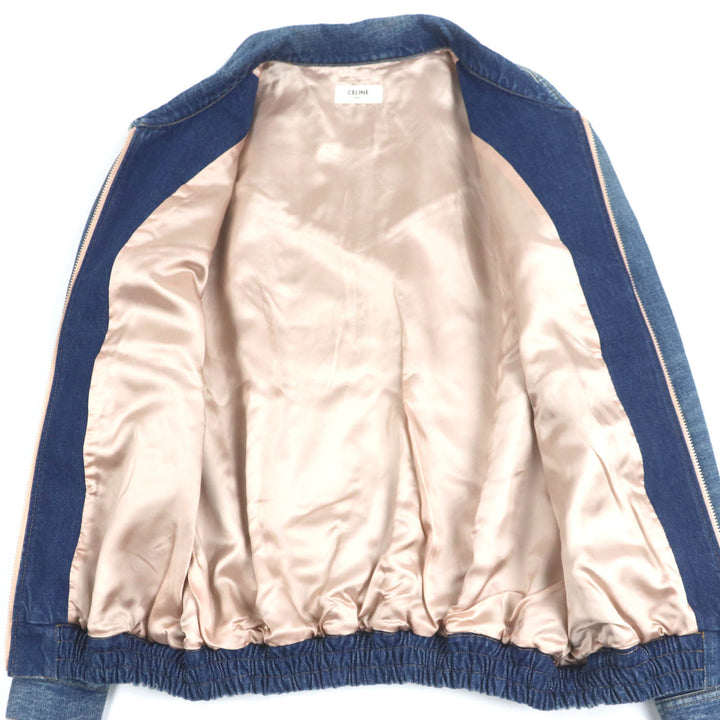 Excellent CELINE Denim Jacket Star Embroidery Loose Teddy Indigo cotton mens L