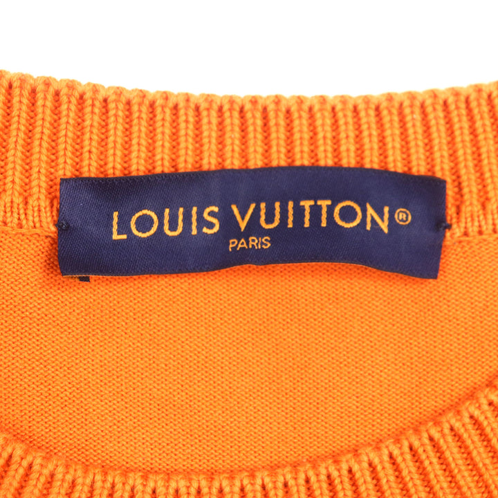 素晴らしい LOUIS VUITTON 半袖ニット オレンジ コットン メンズ XL
