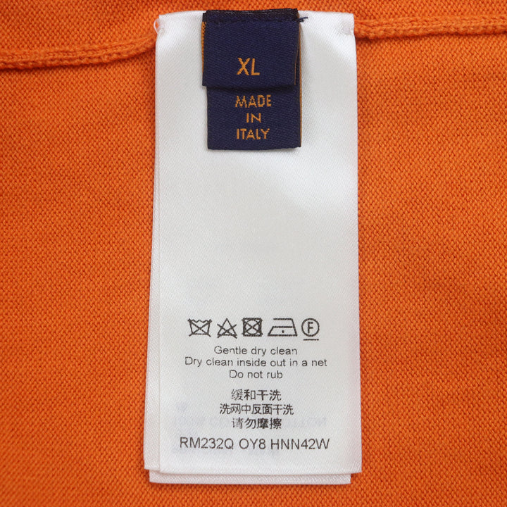 素晴らしい LOUIS VUITTON 半袖ニット オレンジ コットン メンズ XL