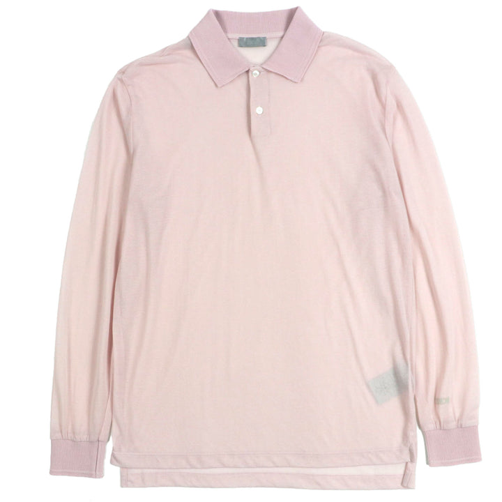 DIOR 長袖ポロシャツ ピンク コットン メンズ S 243J831A0800 美品