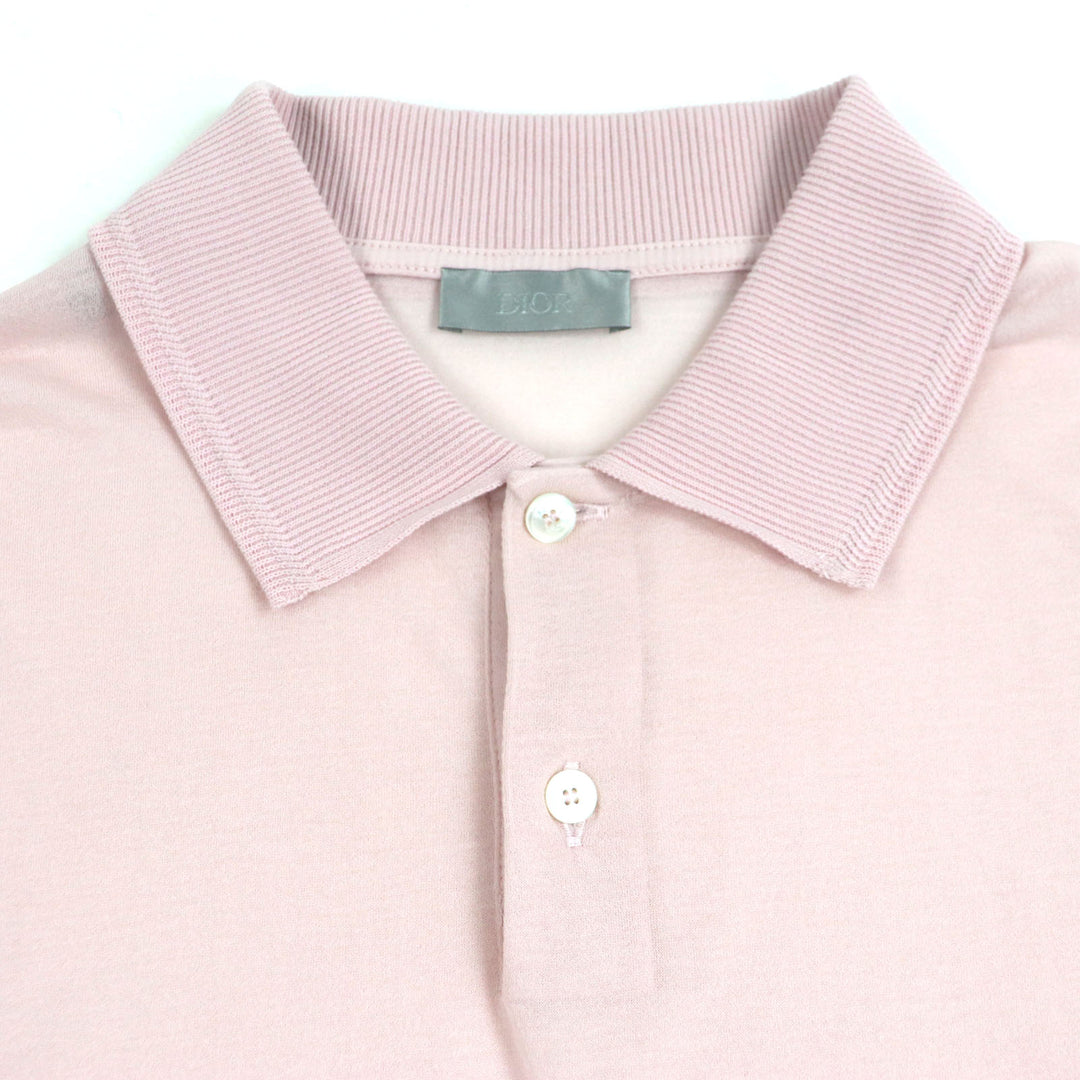 DIOR 長袖ポロシャツ ピンク コットン メンズ S 243J831A0800 美品