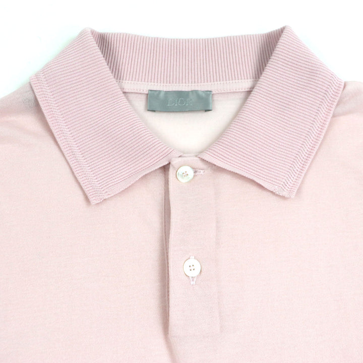 DIOR 長袖ポロシャツ ピンク コットン メンズ S 243J831A0800 美品