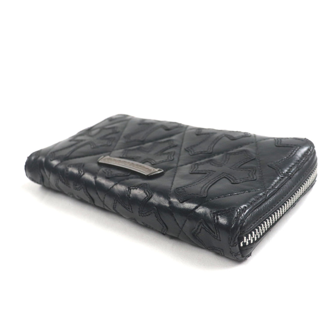 CHROME HEARTS 財布 REG F ZIP ブラックレザー メンズ