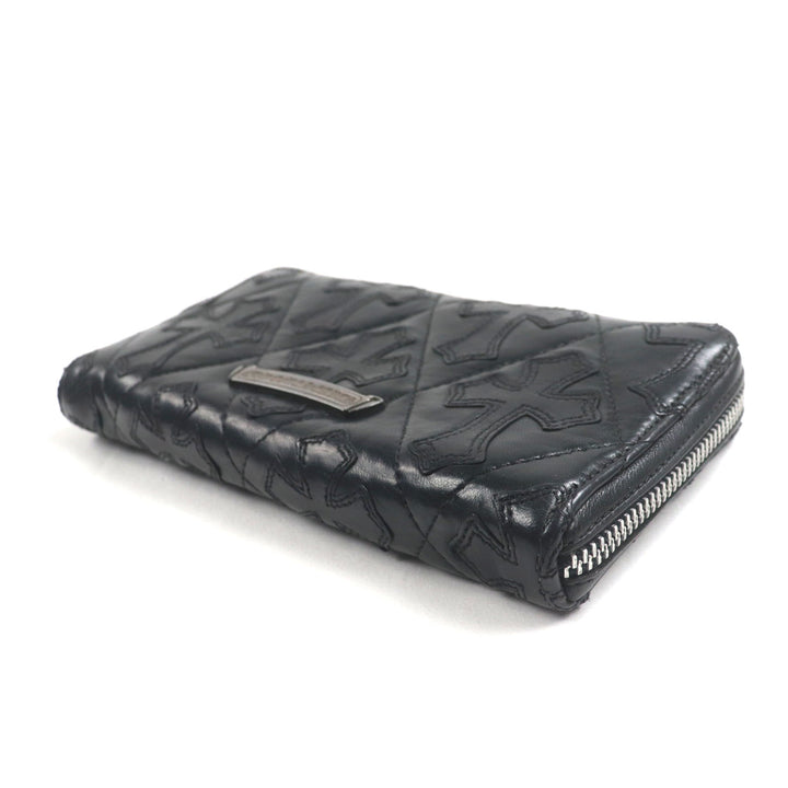 CHROME HEARTS 財布 REG F ZIP ブラックレザー メンズ
