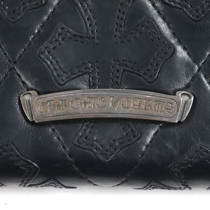 CHROME HEARTS 財布 REG F ZIP ブラックレザー メンズ