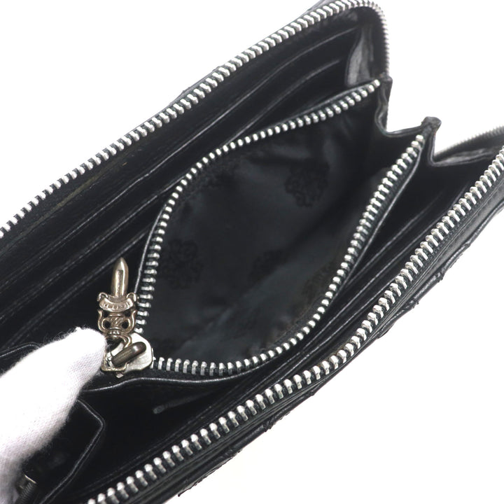 CHROME HEARTS 財布 REG F ZIP ブラックレザー メンズ