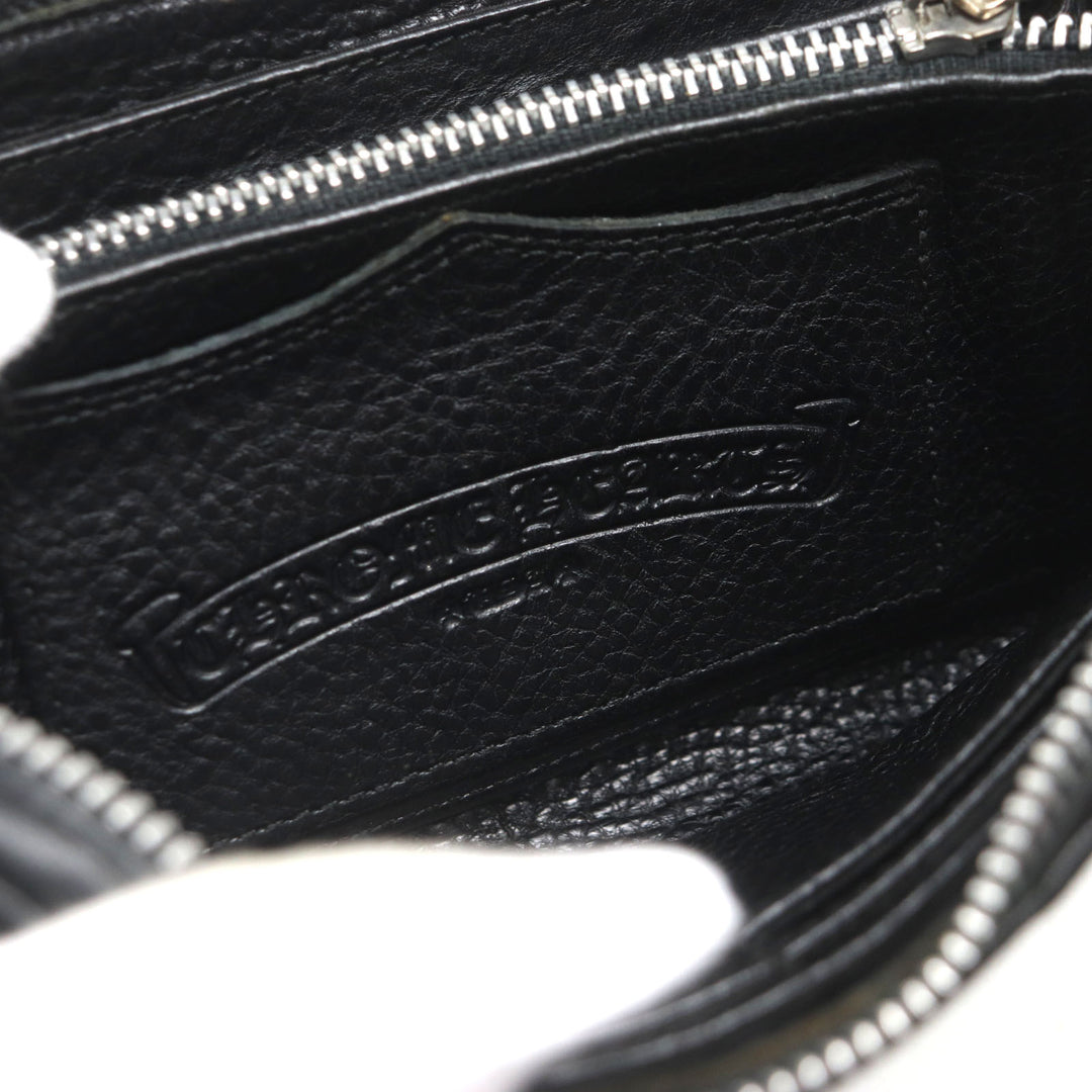 CHROME HEARTS 財布 REG F ZIP ブラックレザー メンズ