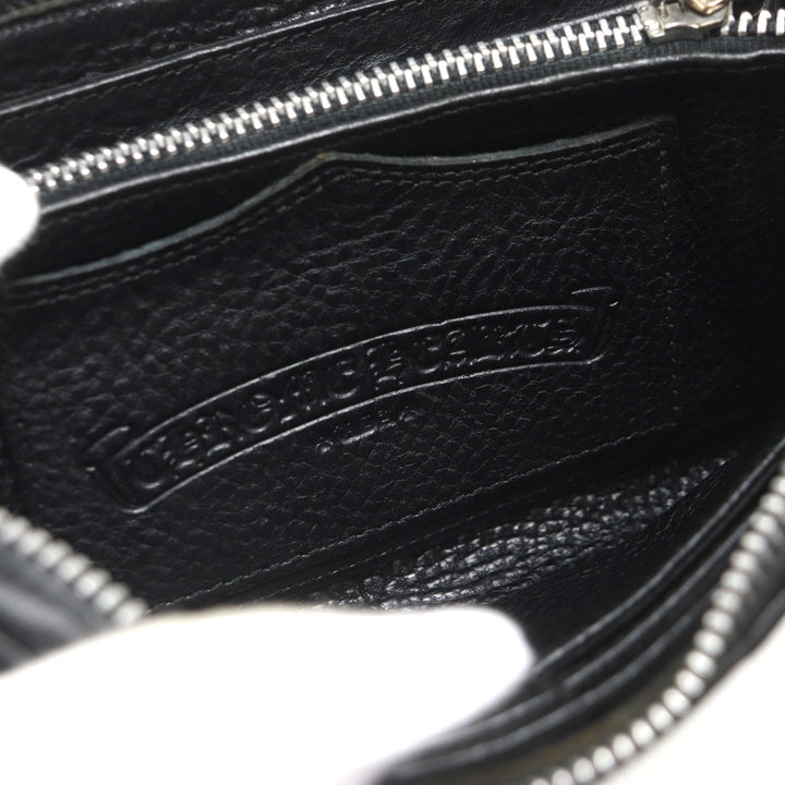 CHROME HEARTS 財布 REG F ZIP ブラックレザー メンズ