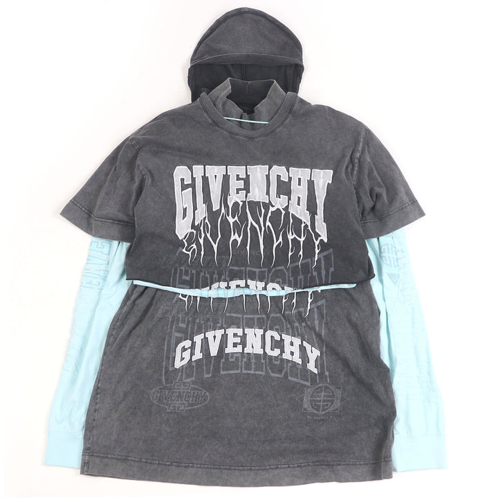 素晴らしい GIVENCHY 長袖Tシャツ オーバーラップ 刺繍Tシャツ L BM71FK3YBT