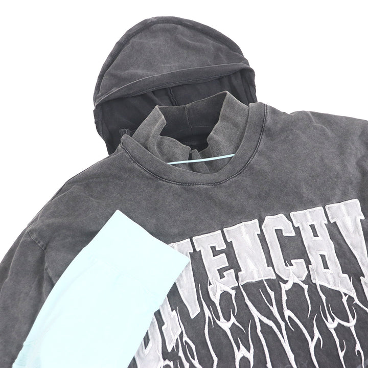素晴らしい GIVENCHY 長袖Tシャツ オーバーラップ 刺繍Tシャツ L BM71FK3YBT