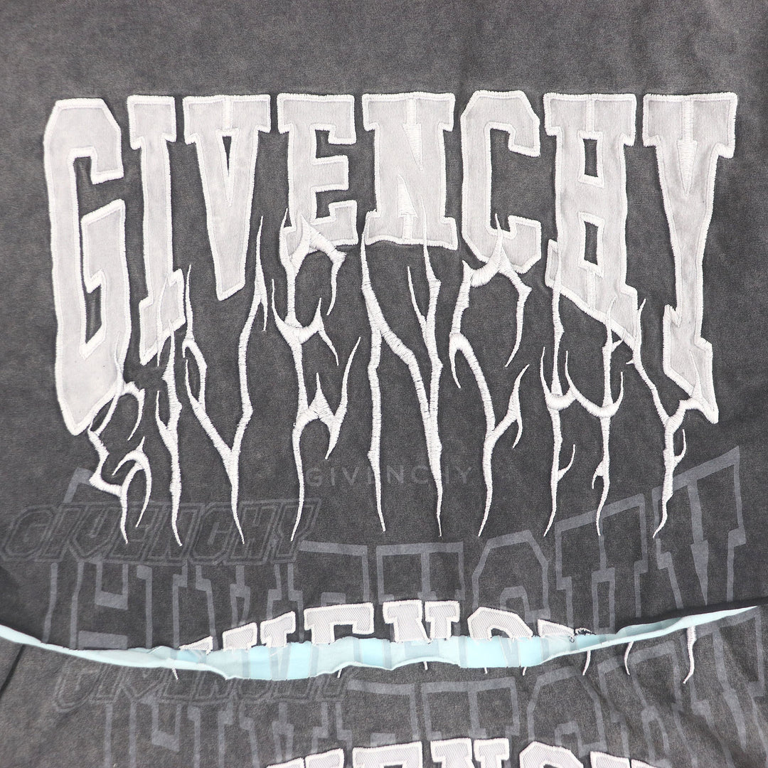 素晴らしい GIVENCHY 長袖Tシャツ オーバーラップ 刺繍Tシャツ L BM71FK3YBT