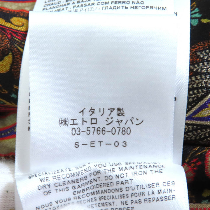 Excellent ETROcoat Paisleylining,embroidered pattern,nocollar,long black wool 38