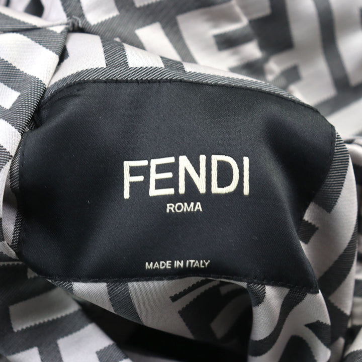 FENDI コート FFロゴ リバーシブル フード付きジャケット グレー ブラック メンズ 46 FF0249