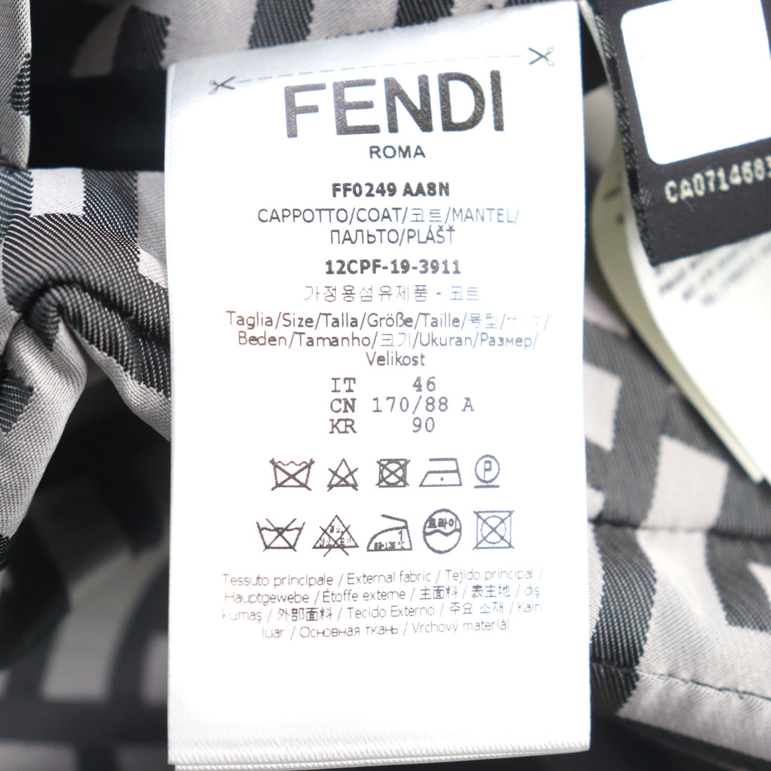 FENDI コート FFロゴ リバーシブル フード付きジャケット グレー ブラック メンズ 46 FF0249