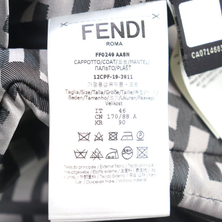 FENDI コート FFロゴ リバーシブル フード付きジャケット グレー ブラック メンズ 46 FF0249