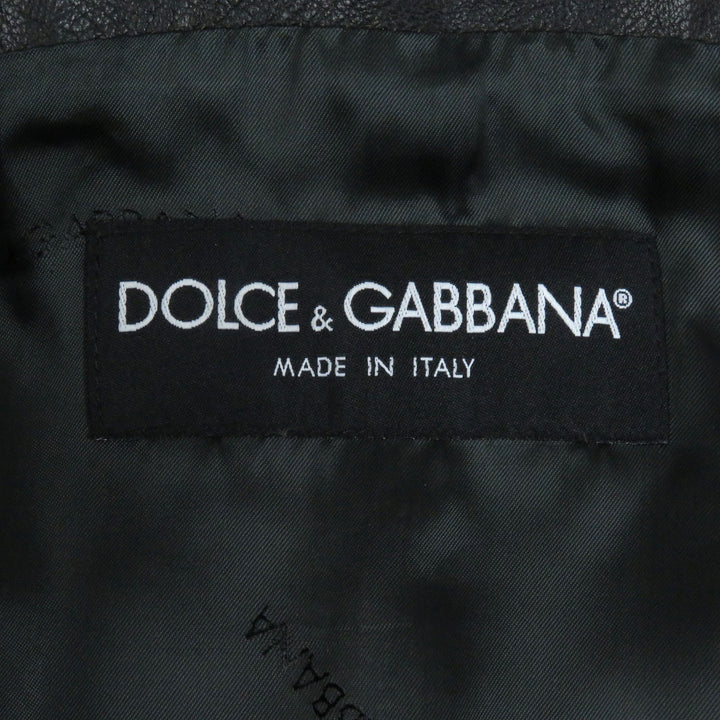 美品 DOLCE&amp;GABBANA レザージャケット 黒タグ ヴィンテージ加工 カンガルーレザー