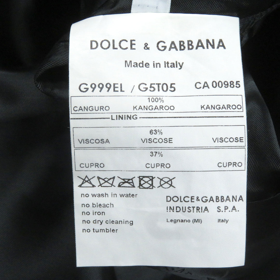 美品 DOLCE&amp;GABBANA レザージャケット 黒タグ ヴィンテージ加工 カンガルーレザー