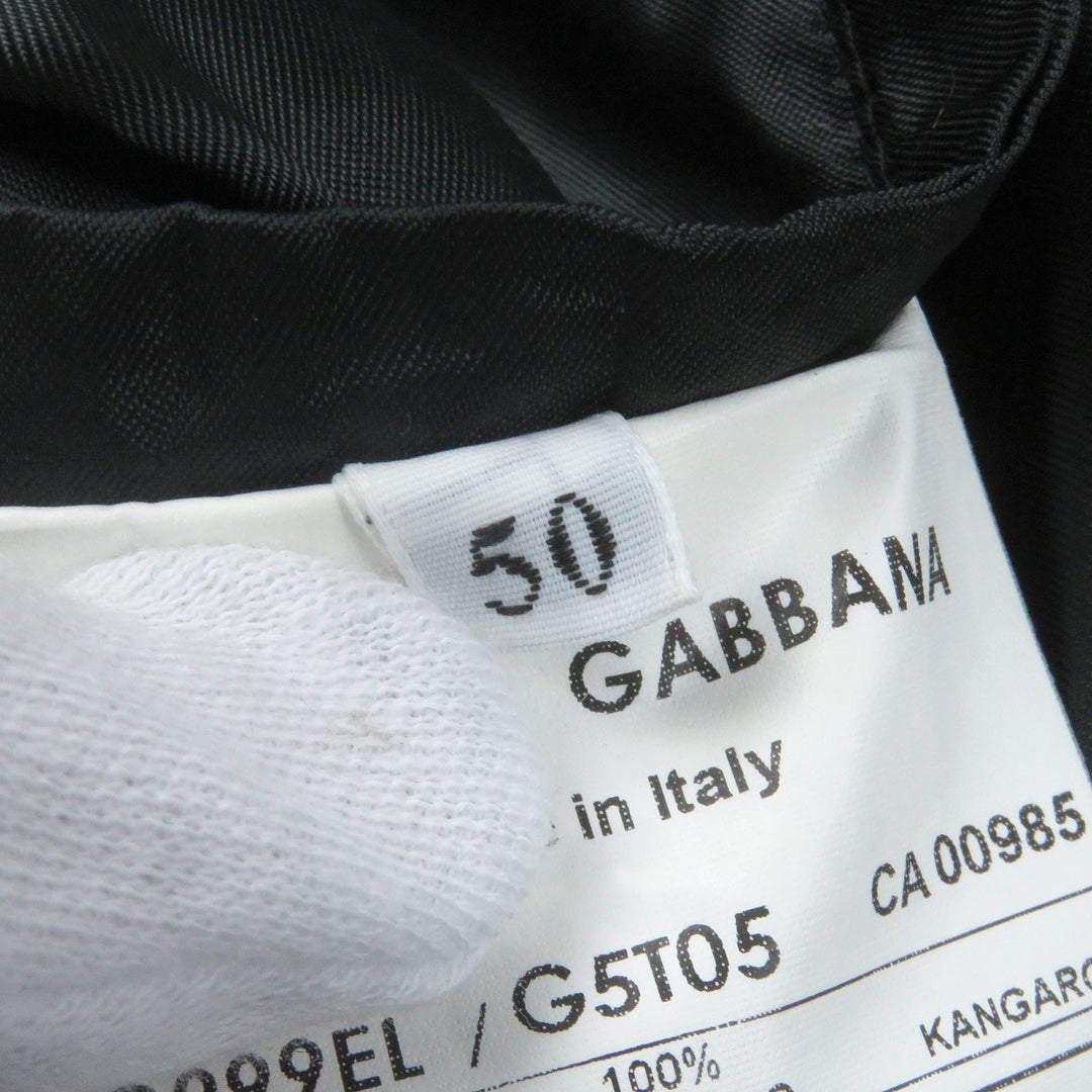 美品 DOLCE&amp;GABBANA レザージャケット 黒タグ ヴィンテージ加工 カンガルーレザー