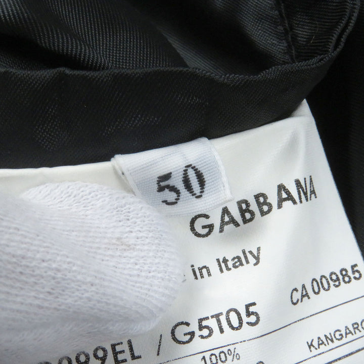 美品 DOLCE&amp;GABBANA レザージャケット 黒タグ ヴィンテージ加工 カンガルーレザー