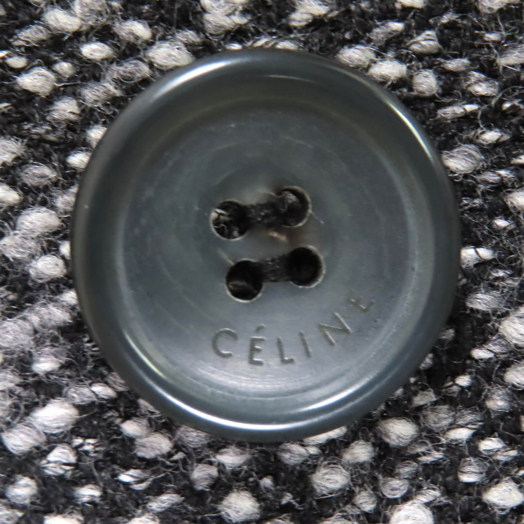 CELINE コート フィービー 時代物 ダブルブレスト ツイード グレー 34 2 8W82 253C 美品