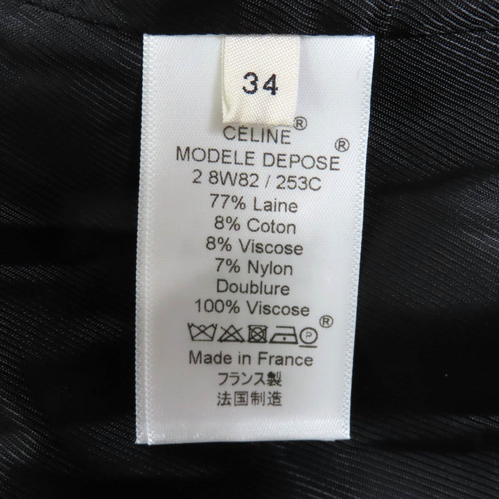 CELINE コート フィービー 時代物 ダブルブレスト ツイード グレー 34 2 8W82 253C 美品